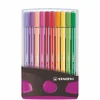 Meisjes|Schrijfwaren>Stabilo Pen 68 Colorparade Antraciet/Roze 20 Kleuren