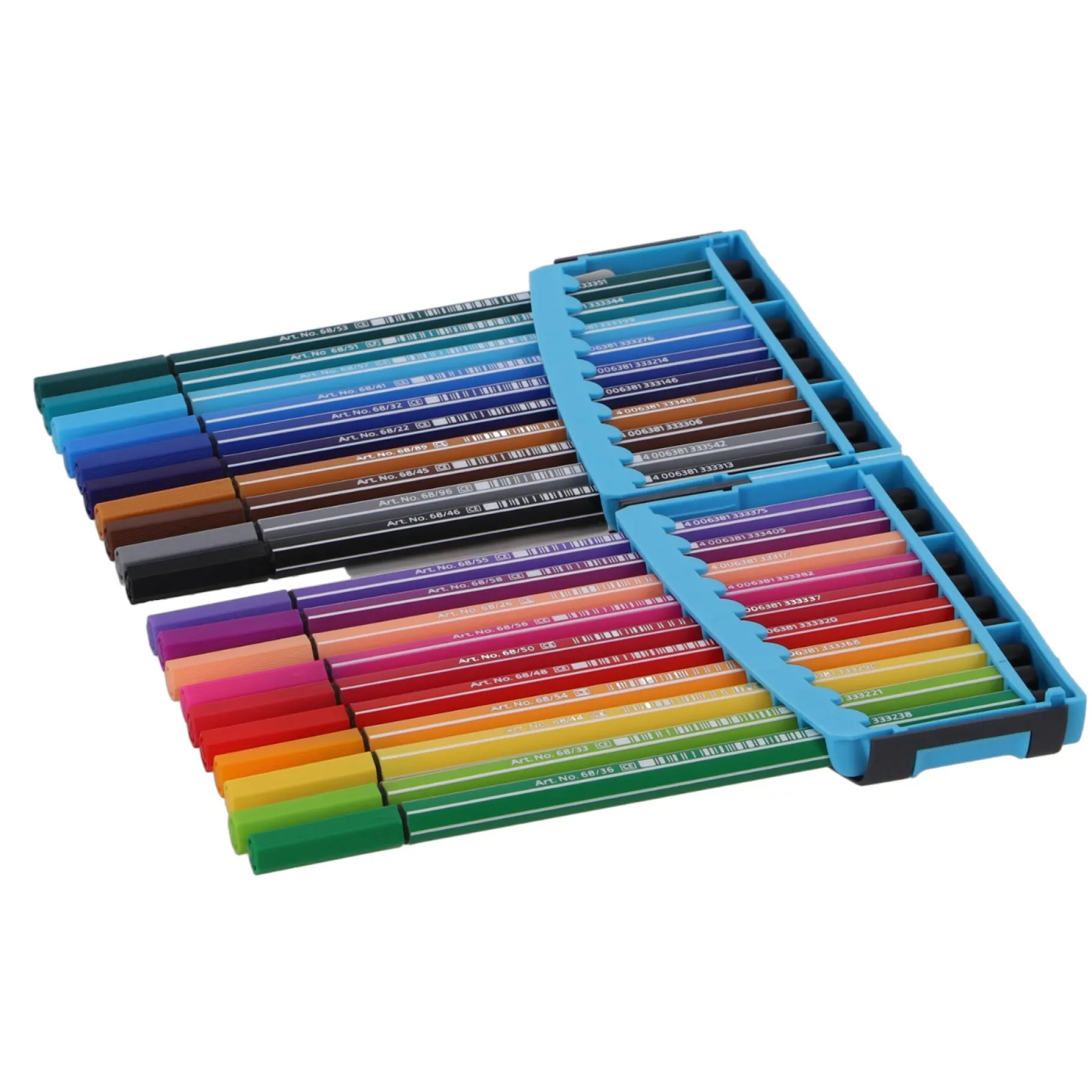 Meisjes|Schrijfwaren>Stabilo Pen 68 Colorparade Antraciet/Lichtblauw 20 Kleuren