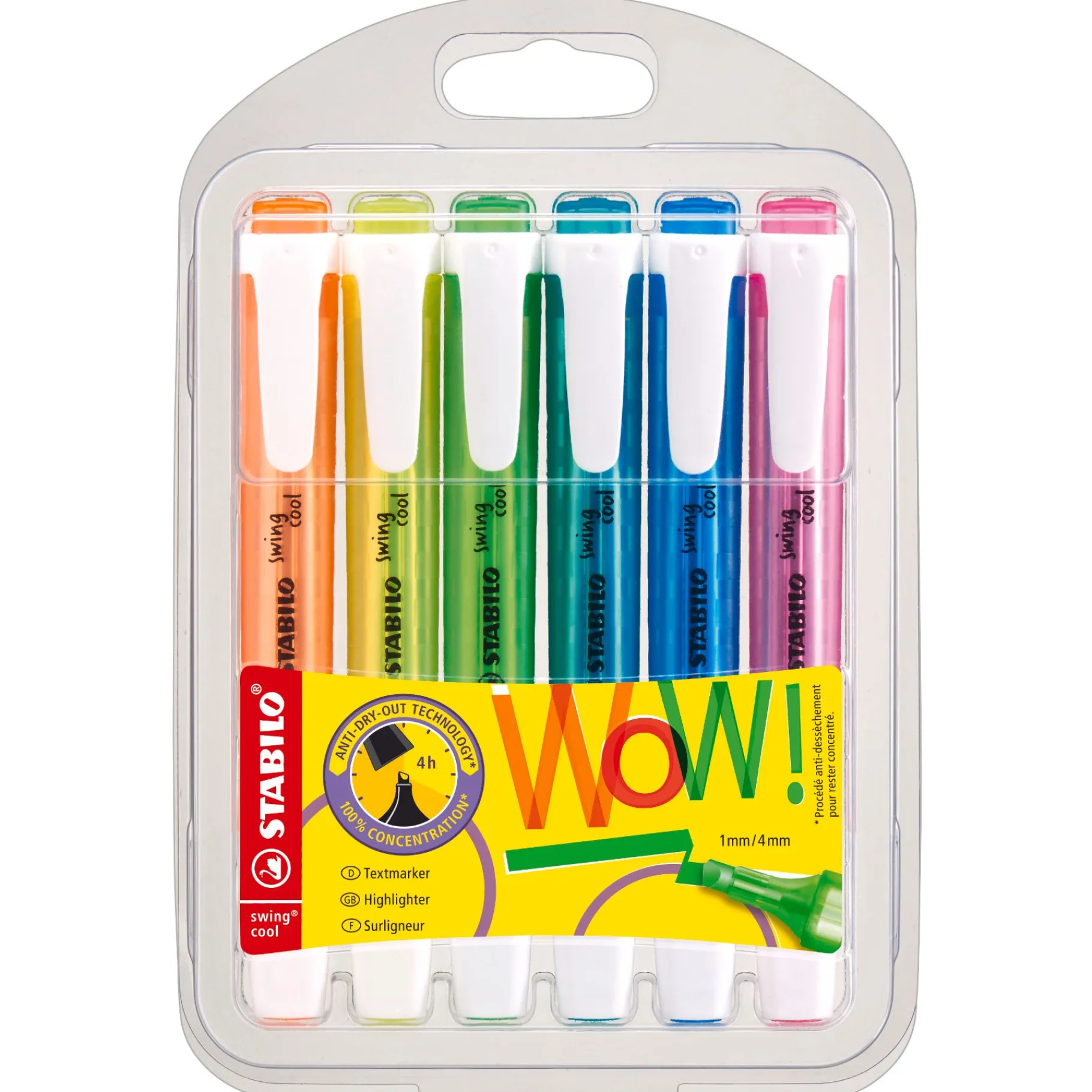 Meisjes|Schrijfwaren>Stabilo Swing cool markeerstift 6 stuks