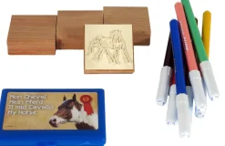 Tekenen / Kleuren> Stempeldoos Paarden 4 stempels