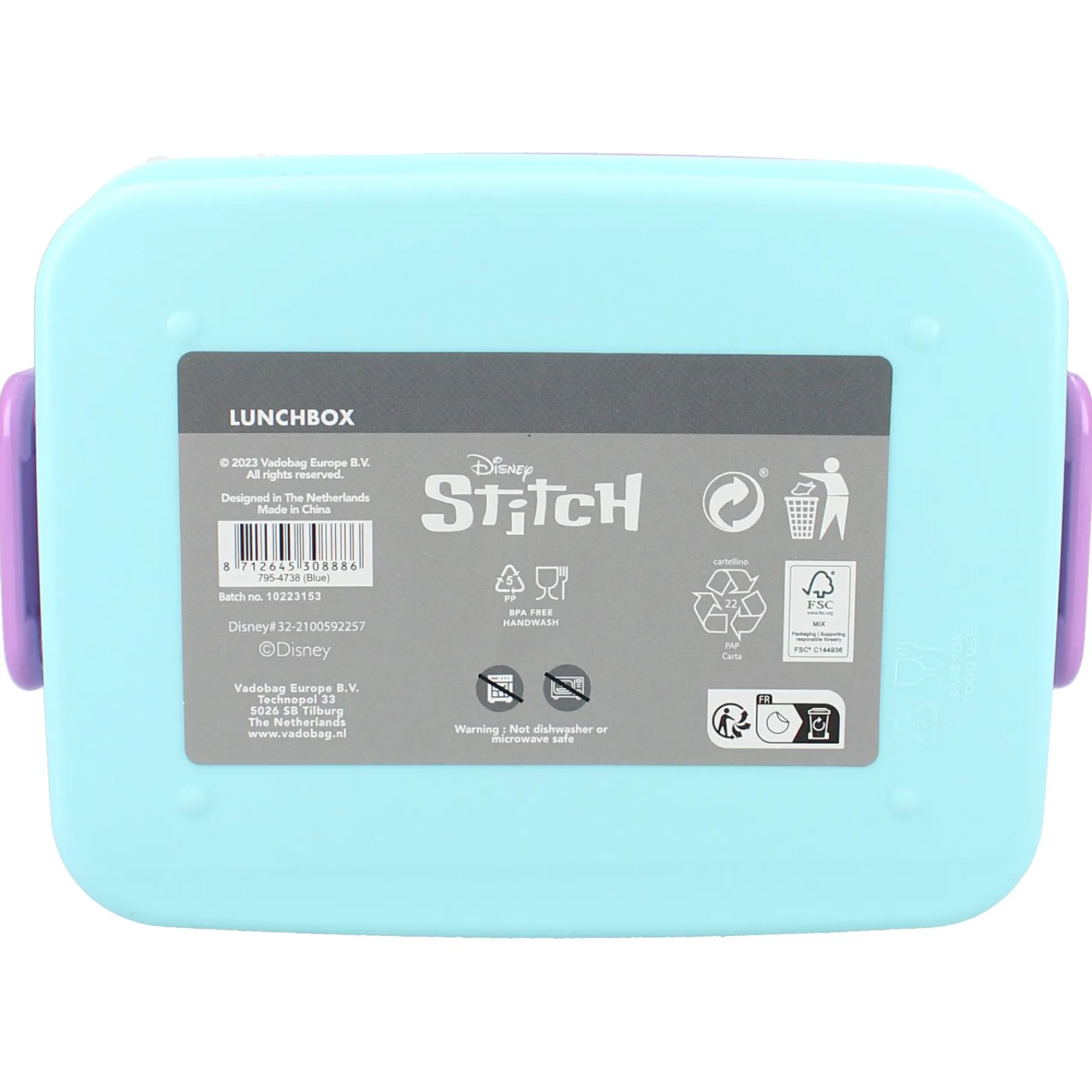 Schoolbekers En Broodtrommels> Stitch En Angel Lunchbox Let's Eat