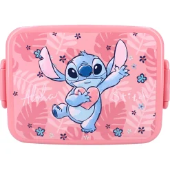 Schoolbekers En Broodtrommels> Stitch Lunchbox Roze Aloha