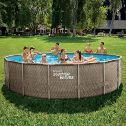Zwemmen En Waterspeelgoed|Zwembaden></noscript>Summer Waves Zwembad Elite Frame 488 X 122 cm Dark Triple Basketweave + filterpomp