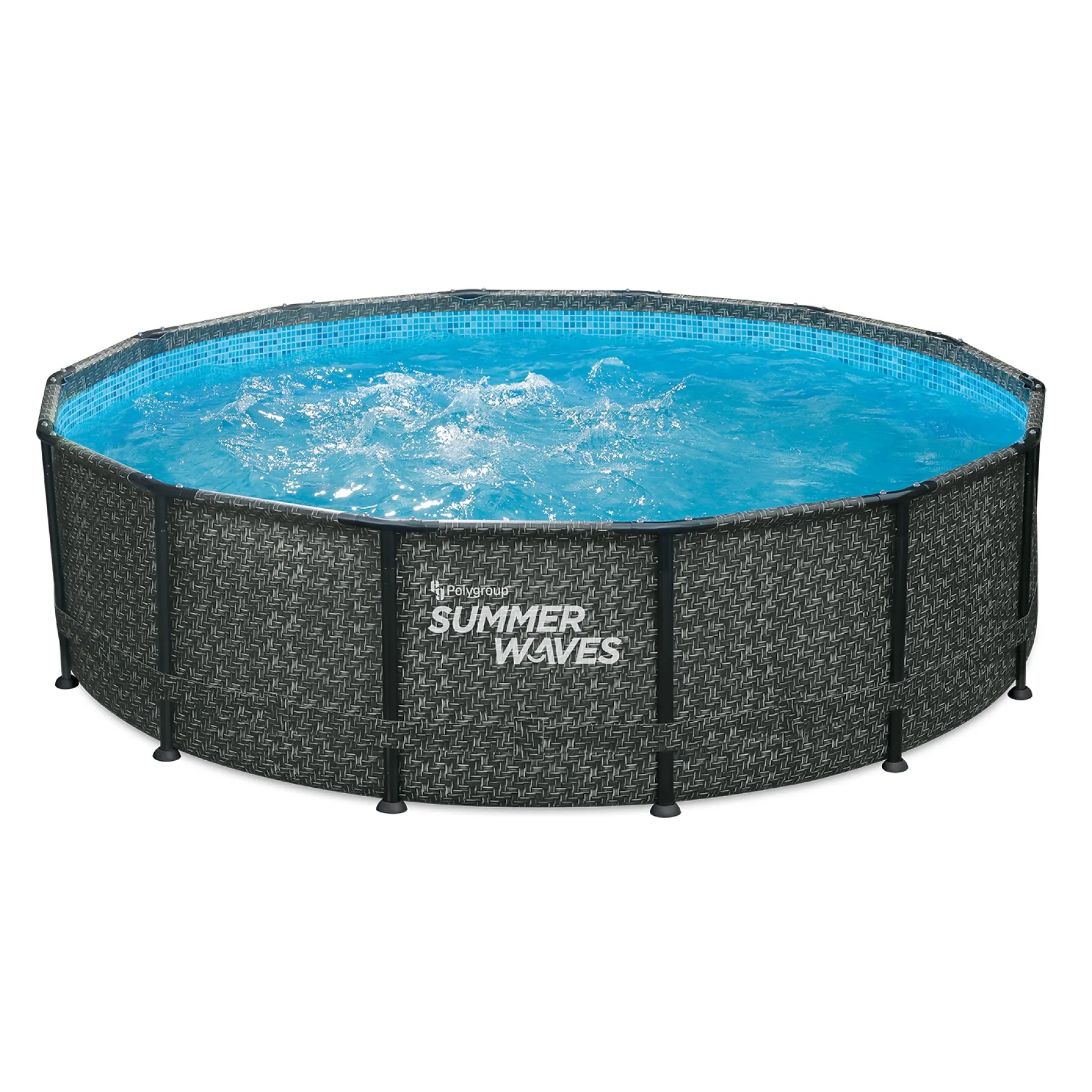 Zwemmen En Waterspeelgoed|Zwembaden>Summer Waves Zwembad Elite Frame 427 X 107 cm Dark Herringbone + filterpomp