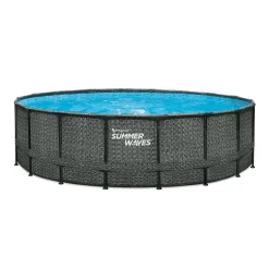 Zwemmen En Waterspeelgoed|Zwembaden>Summer Waves Zwembad Elite Frame 549 X 132 cm Dark Herringbone + zandfilterpomp
