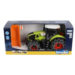 Auto's|Jongens>Bruder Tractor Claas Axion 950 met sneeuwkettingen en  ploegblad