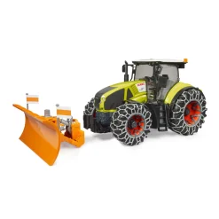 Auto's|Jongens></noscript>Bruder Tractor Claas Axion 950 met sneeuwkettingen en  ploegblad