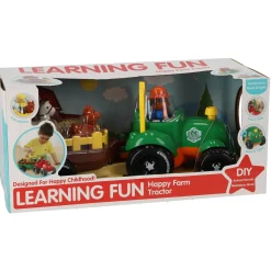 Boerderij|Jongens> Tractor met dieren op aanhanger met licht en  geluid