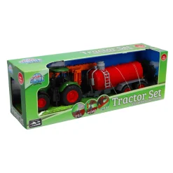 Auto's> Tractor met giertank kids globe 49 cm groen/rood