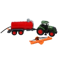 Auto's> Tractor met giertank kids globe 49 cm groen/rood