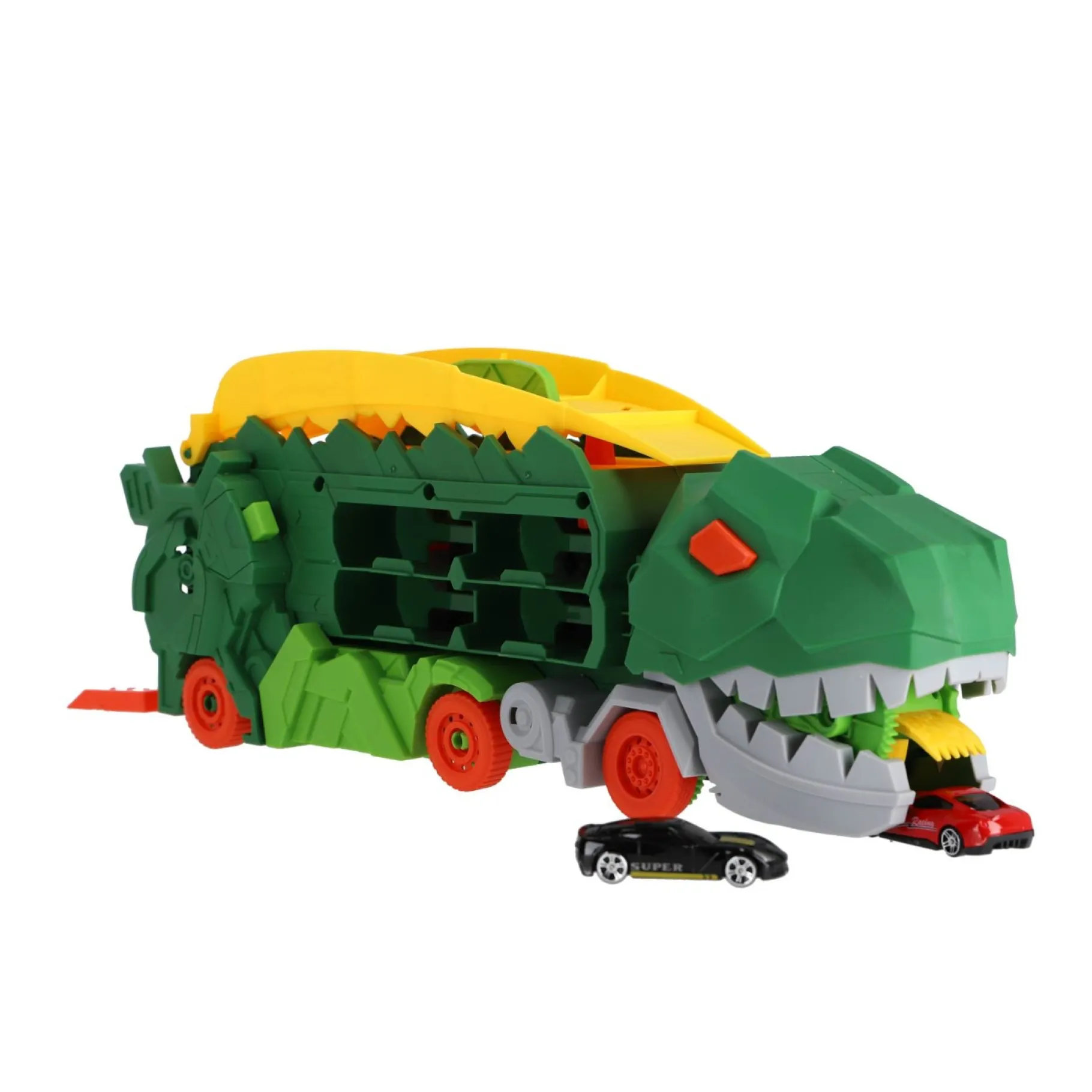 Jongens|Auto's> Transporter carrycase dino met 2 diecast auto's