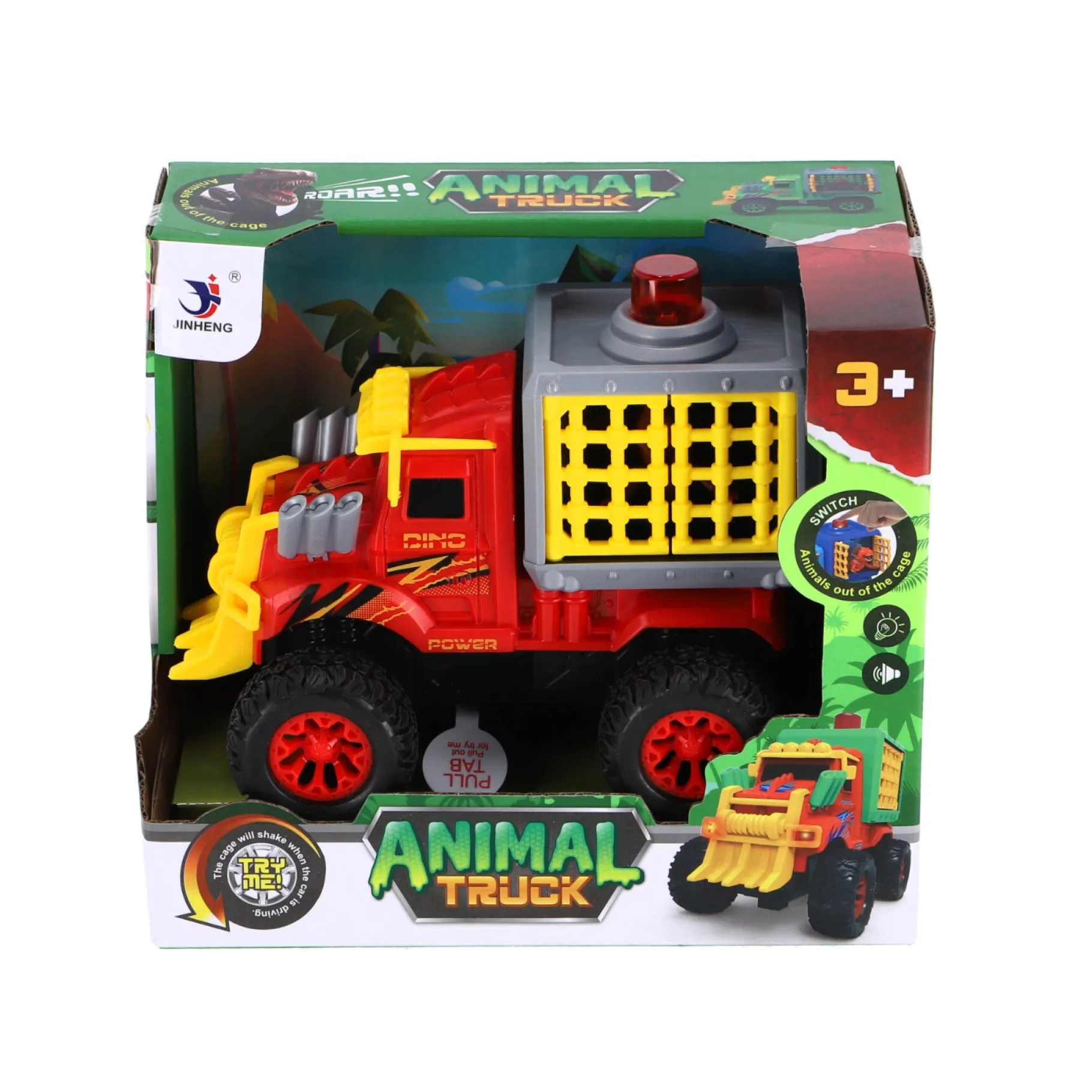 Jongens|Auto's> Truck met Dino in Kooi met Licht en Geluid 17 cm