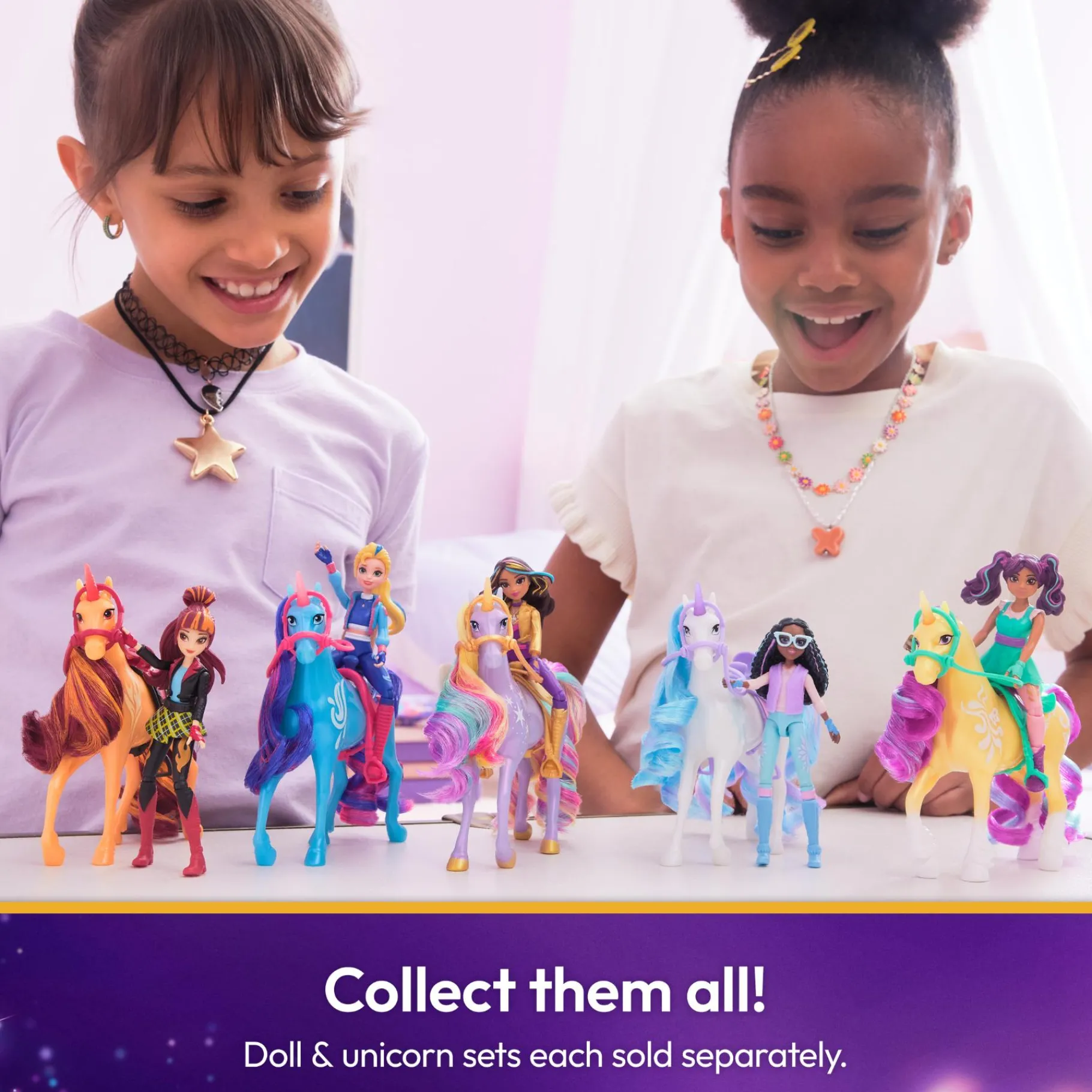 Speelfiguren|Meisjes>Spinmaster Unicorn Academy Pop Ava & Unicorn Leaf Stal Set