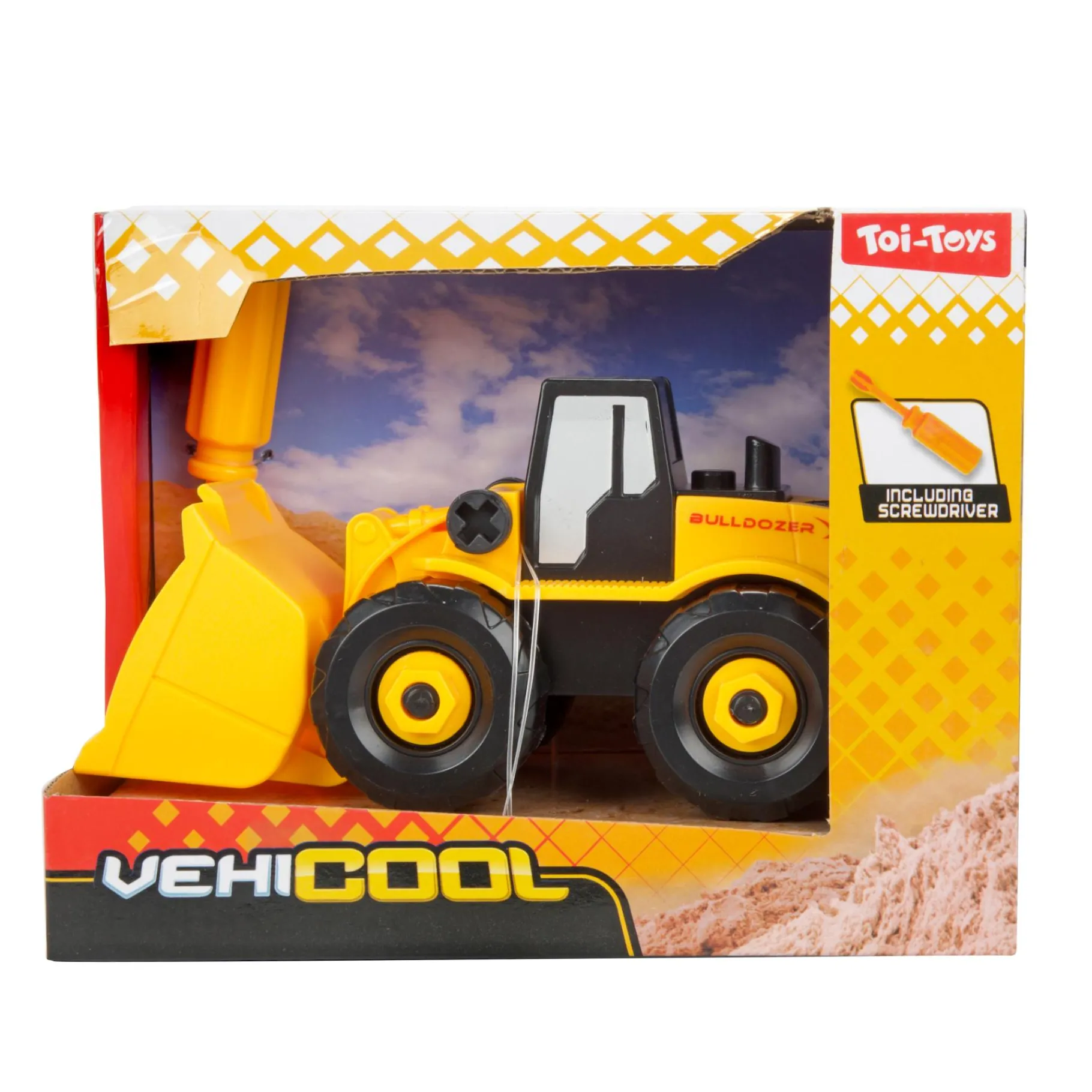 Voertuigen|Jongens> Vehicool bouwvoertuig met schroevendraaier doe het zelf 3 assorti