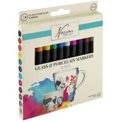 Tekenen / Kleuren> Viltstiften Glas en Porselein 12 Stuks
