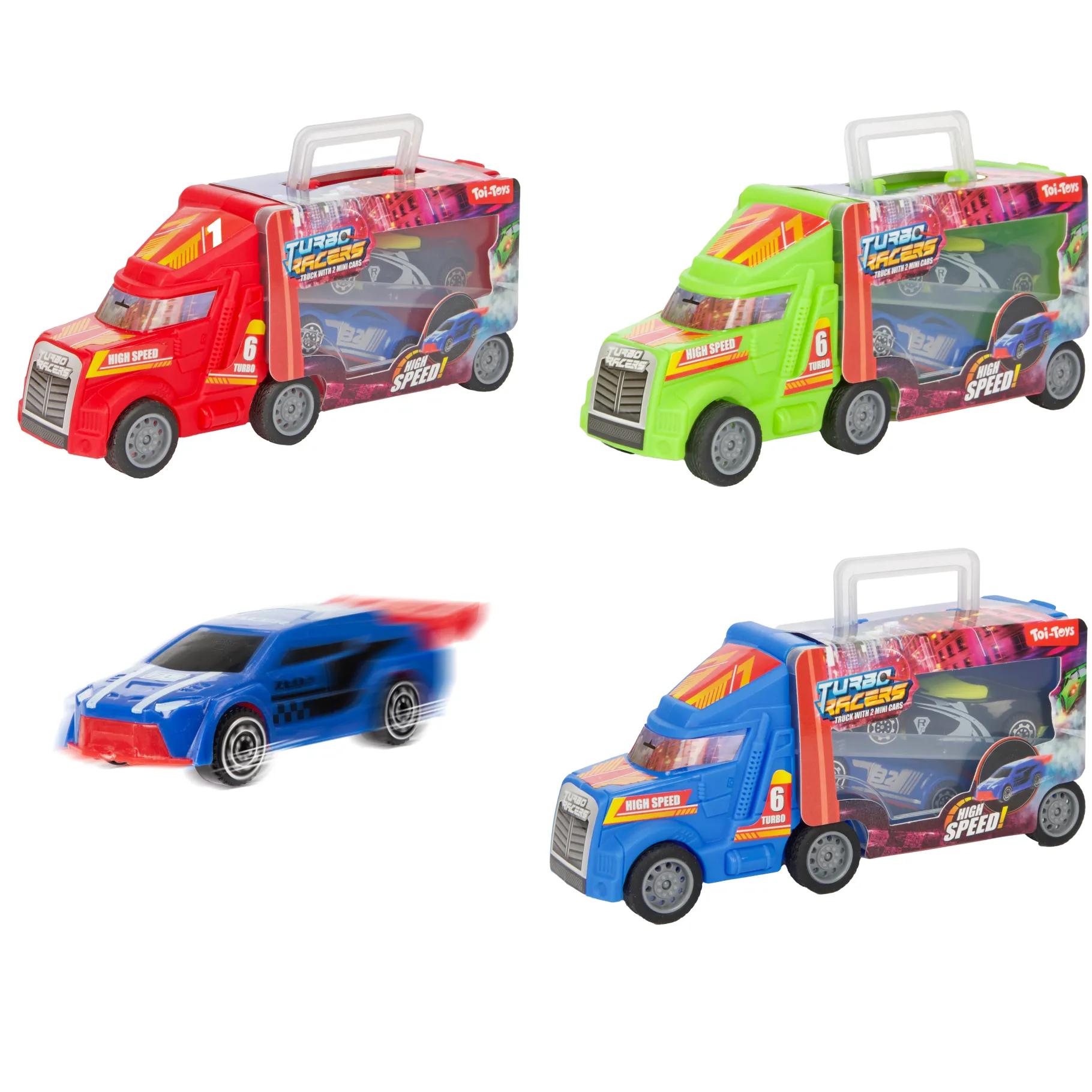 Auto's|Jongens> Vrachtwagen mini koffer met 2 auto's 2 assorti