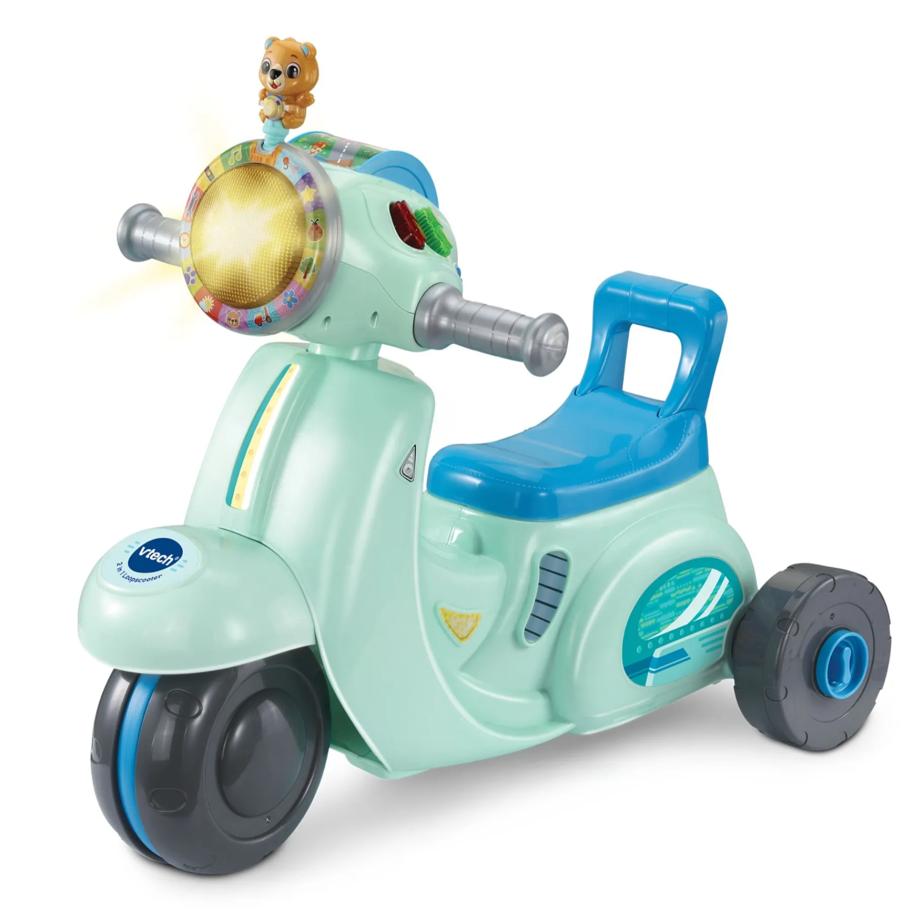 Loopfiguren|Looptrainer> Vtech Baby 2 in 1 Loopscooter blauw