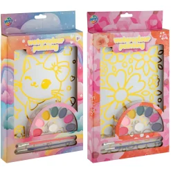 Verven / Schilderen> Waterverf set gold art A4 inclusief 2 kwasten  en verf 2 assorti