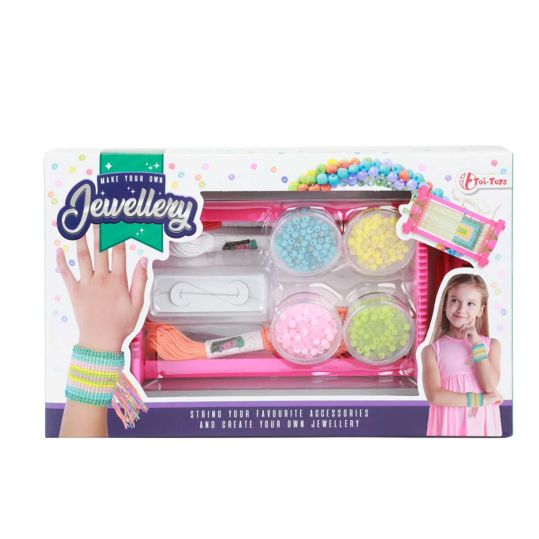 Sieraden Maken> Weefgetouw set met garen en kralen