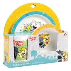 Schoolbekers En Broodtrommels> Woezel & Pip Eetset Melamine