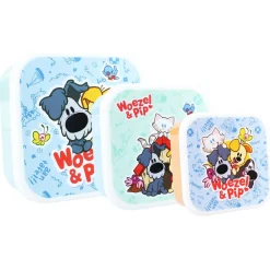 Schoolbekers En Broodtrommels> Woezel En Pip Snackbox 3 In 1 Fresh Bites