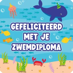 Feestartikelen> Zwemdiploma Huldeschild